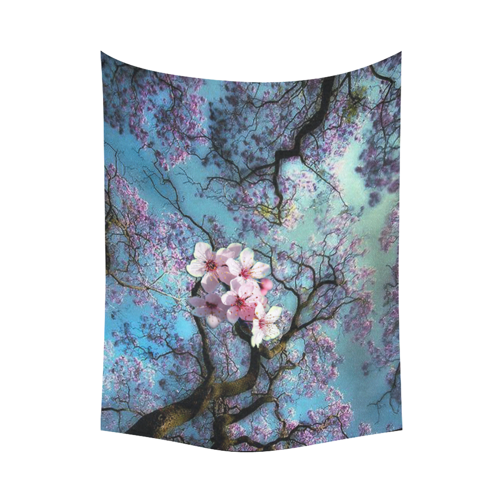 Cherry blossomL Cotton Linen Wall Tapestry 80"x 60"