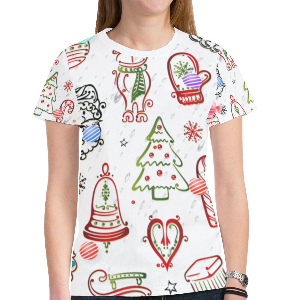 Xmas Woman Shirt New All Over Print T-shirt for Women (Model T45)