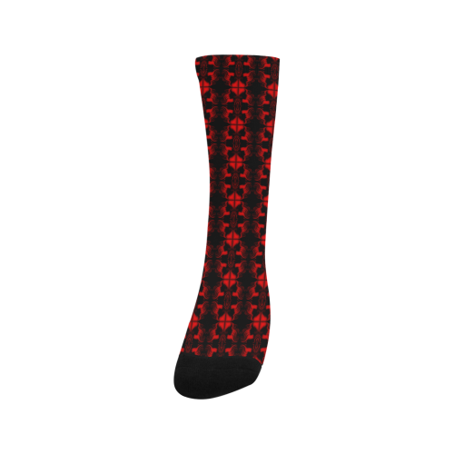 Abstract Flowing * Red on Black Trouser Socks