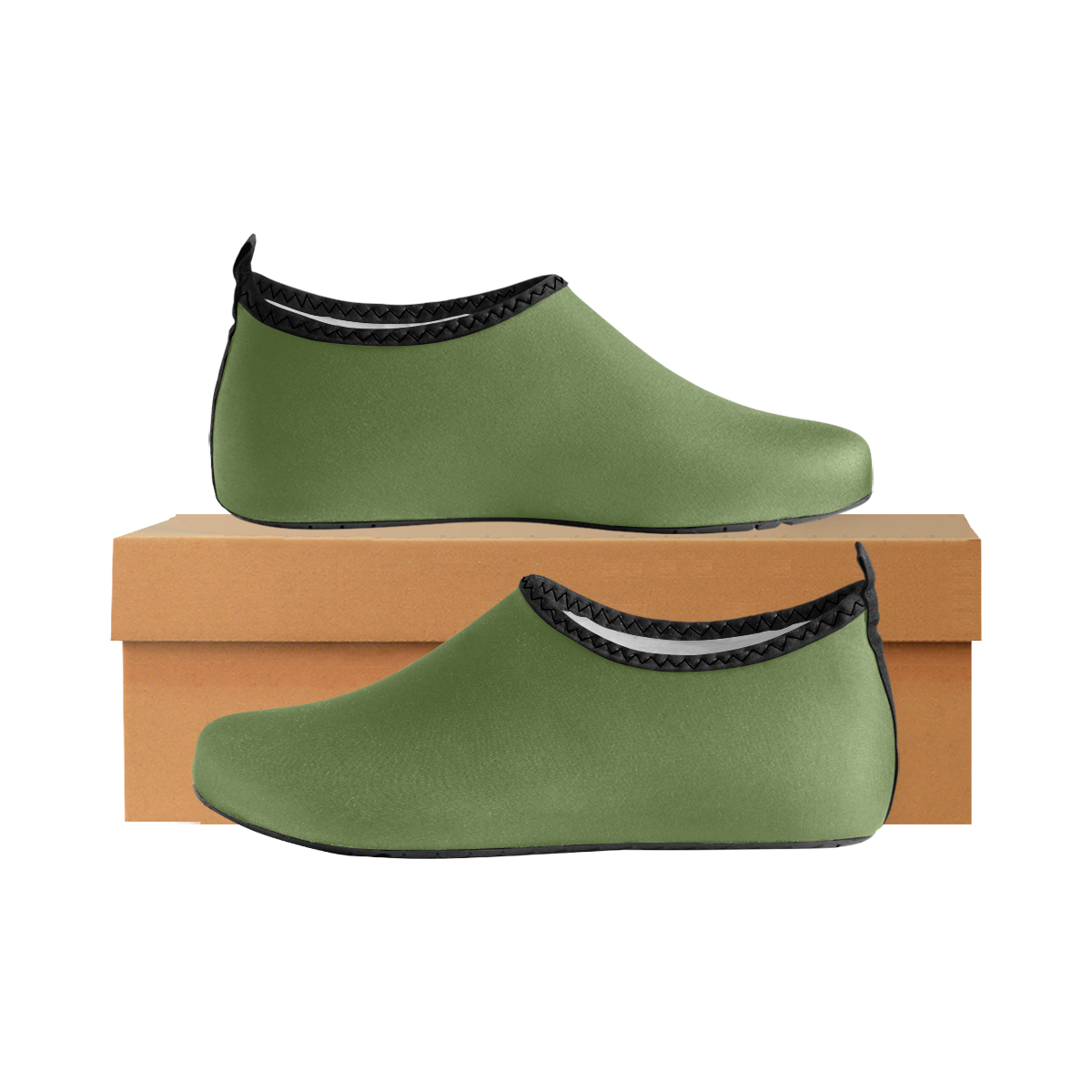 color dark olive green Men's Slip-On Water Shoes (Model 056)
