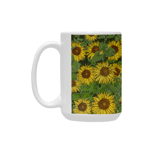 Sunflower Field Custom Ceramic Mug (15OZ)