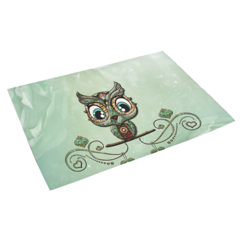Cute little owl, diamonds Azalea Doormat 30" x 18" (Sponge Material)