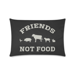 Friends Not Food (Go Vegan) Custom Zippered Pillow Case 16"x24"(Twin Sides)