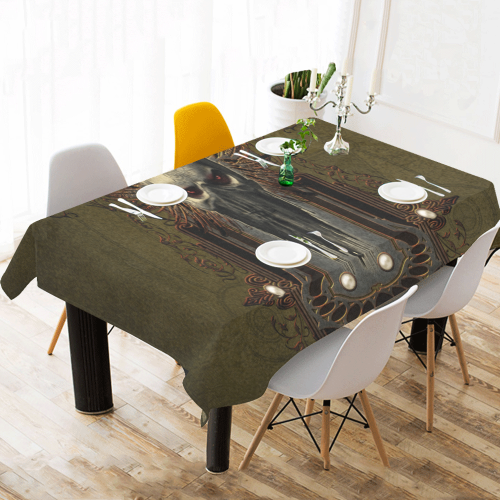 Awesome dark skull Cotton Linen Tablecloth 60"x120"