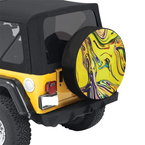 Yellow marble 30 Inch Spare Tire Cover
