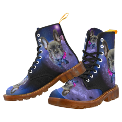 Dog French Bulldog and Planets Martin Boots For Women Model 1203H