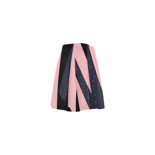 Abstract pink & Navy Mini Skating Skirt (Model D36)