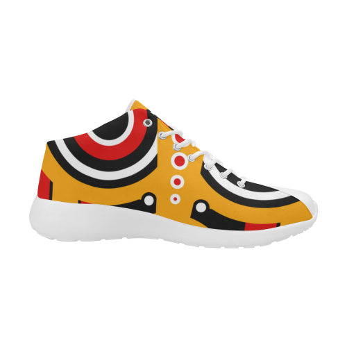 Red Yellow Tiki Tribal Men's Basketball Training Shoes (Model 47502)