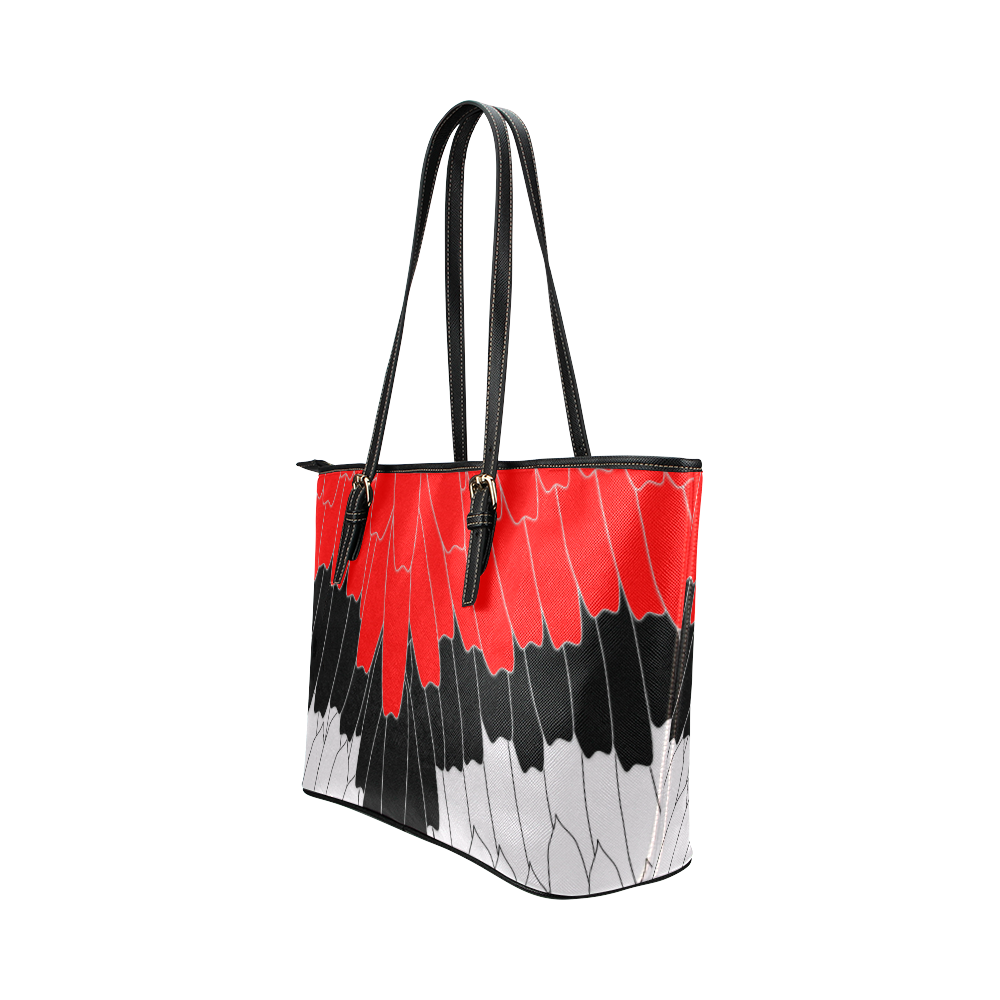 feathers Leather Tote Bag/Small (Model 1651)
