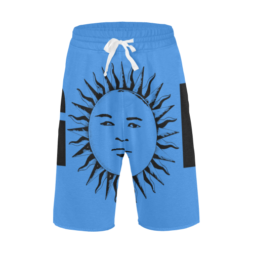 GOD Casual Shorts Sky Blue Men's All Over Print Casual Shorts (Model L23)