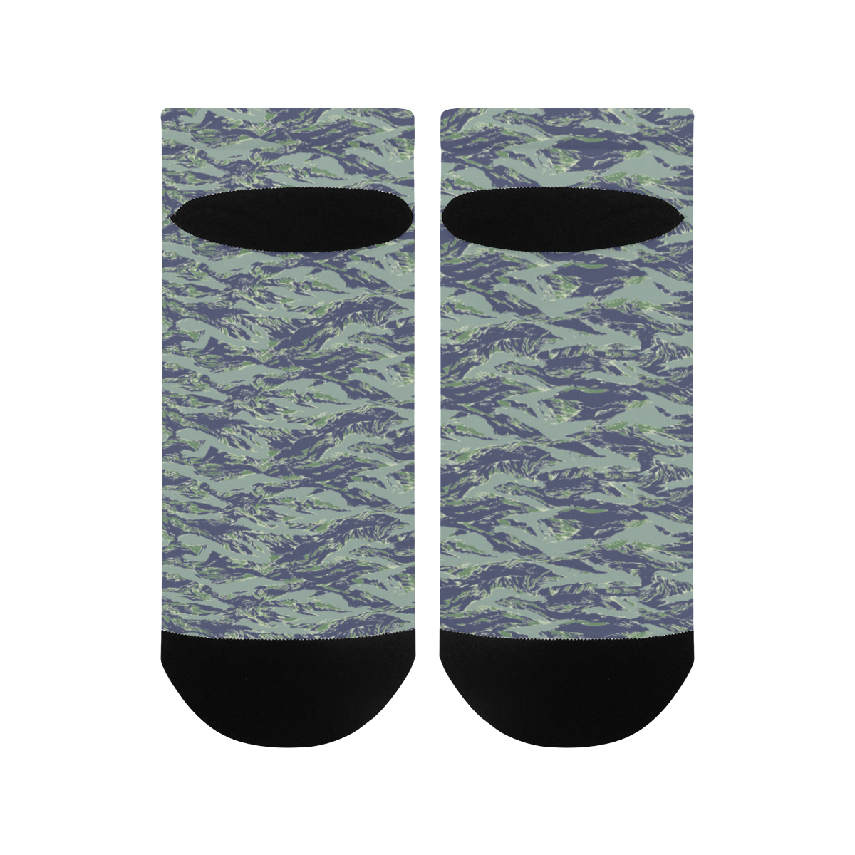 Jungle Tiger Stripe Green Camouflage Men's Ankle Socks