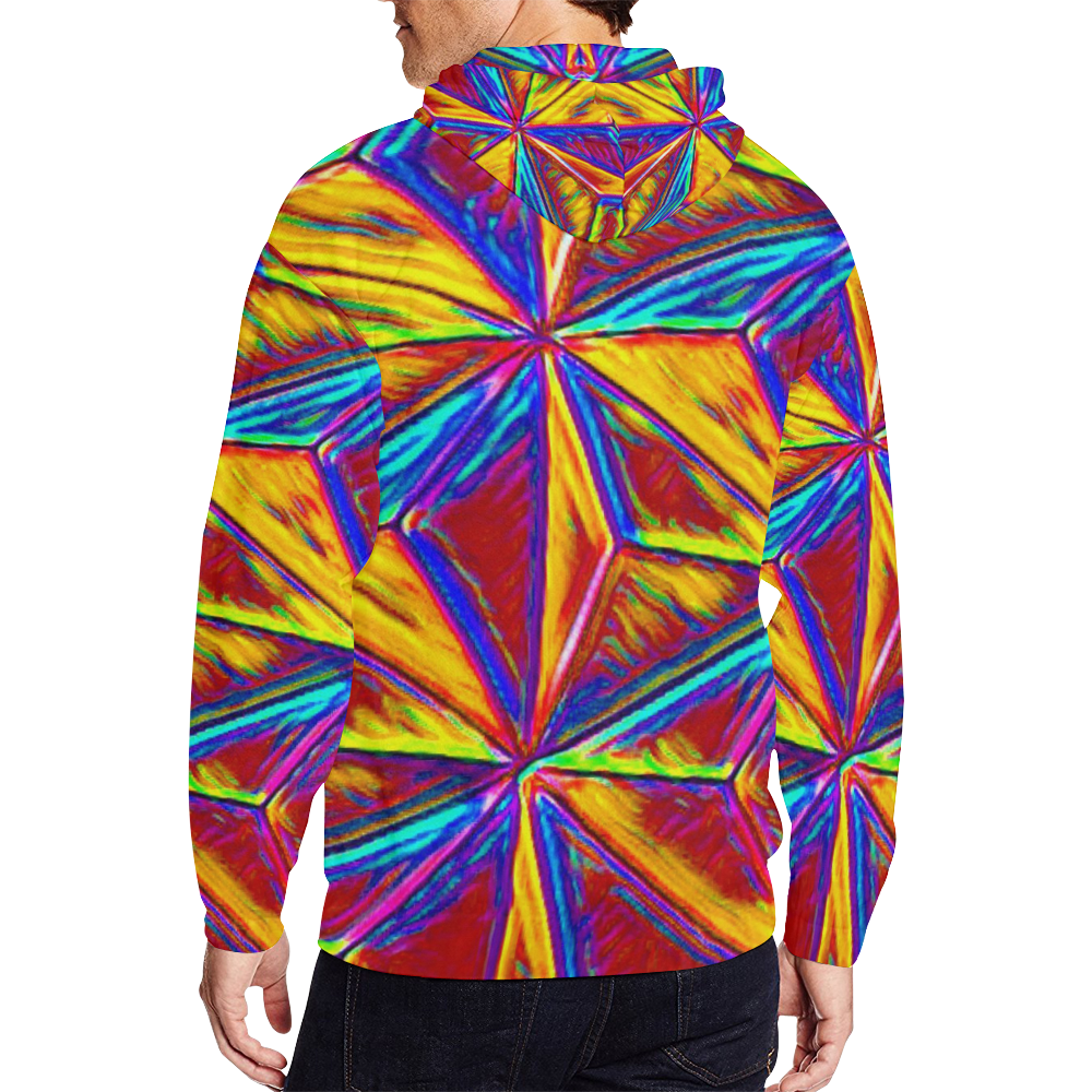 Vivid Life  by JamColors All Over Print Full Zip Hoodie for Men/Large Size (Model H14)