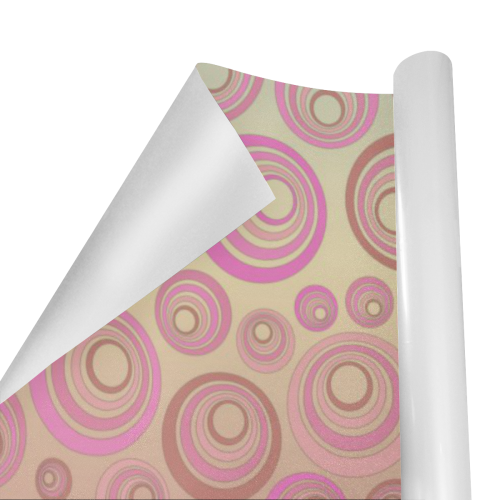 Retro Psychedelic Pink on Yellow Gift Wrapping Paper 58"x 23" (1 Roll)