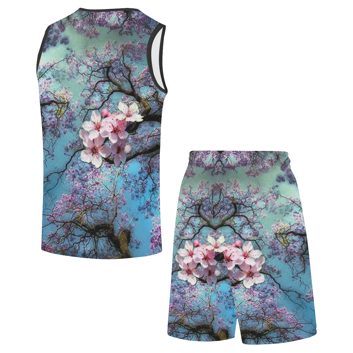 Cherry blossomL All Over Print Basketball Uniform