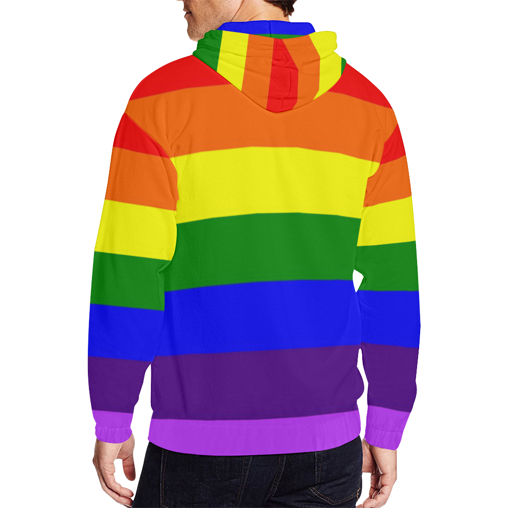 Rainbow Flag (Gay Pride - LGBTQIA+) All Over Print Full Zip Hoodie for Men (Model H14)