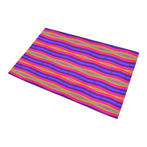 Bright Pink Purple Stripe Abstract Bath Rug 20''x 32''
