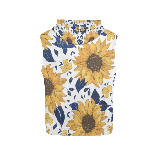 Sunflowers All Over Print Sleeveless Hoodie for Women (Model H15)