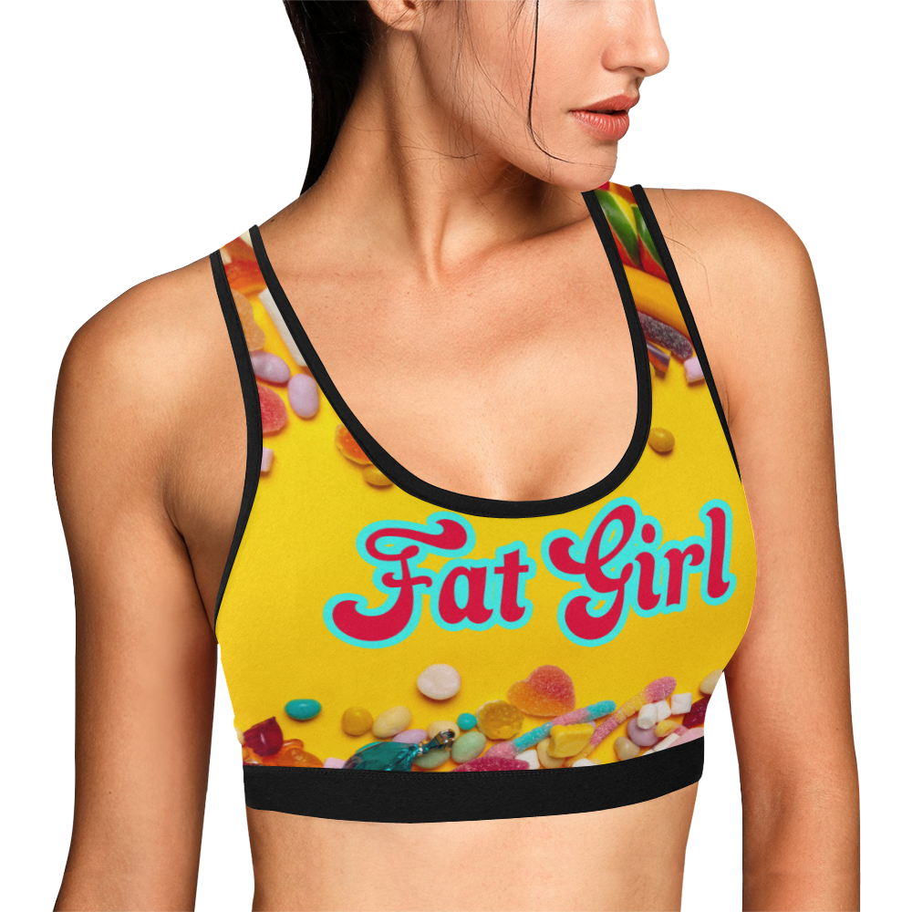 Fat Girl Yellow Bra Women's All Over Print Sports Bra (Model T52)