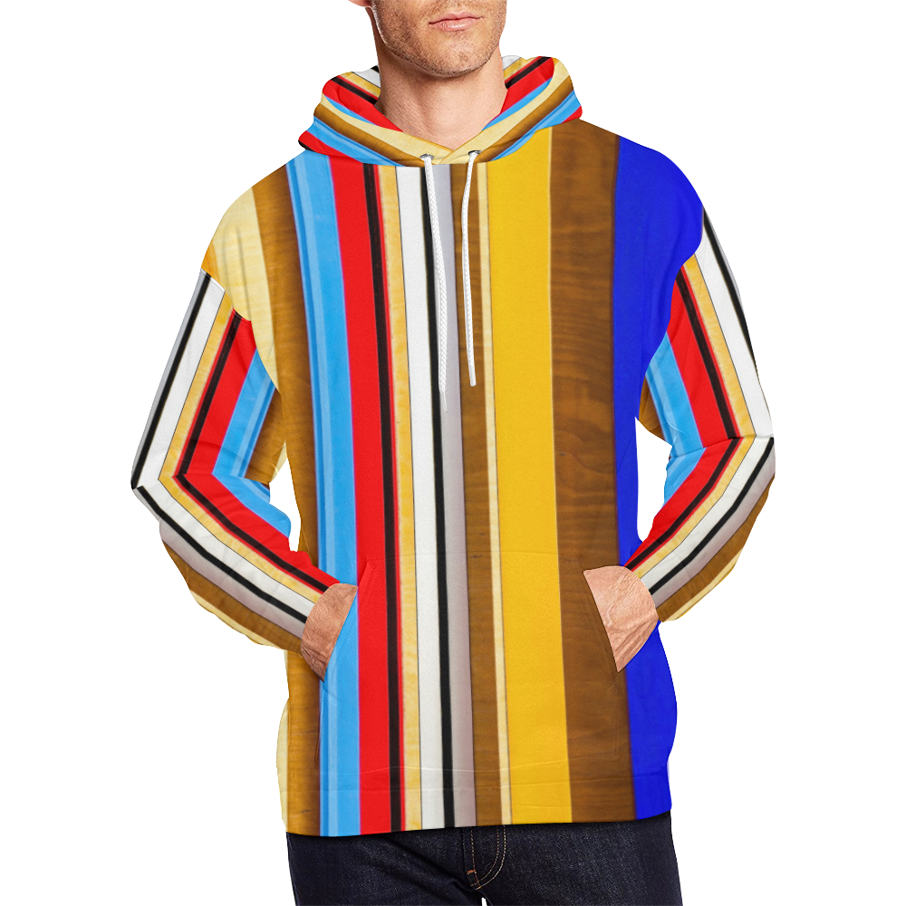 Colorful abstract pattern stripe art All Over Print Hoodie for Men (USA Size) (Model H13)