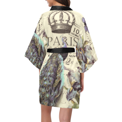 Peacock and crown Kimono Robe