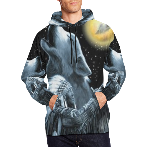 Embrace The Wolf Spirit All Over Print Hoodie for Men/Large Size (USA Size) (Model H13)