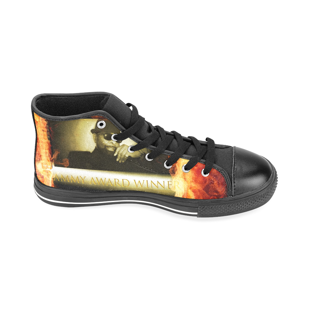 Grammy Winner William Bell On Fire Men’s Classic High Top Canvas Shoes /Large Size (Model 017)