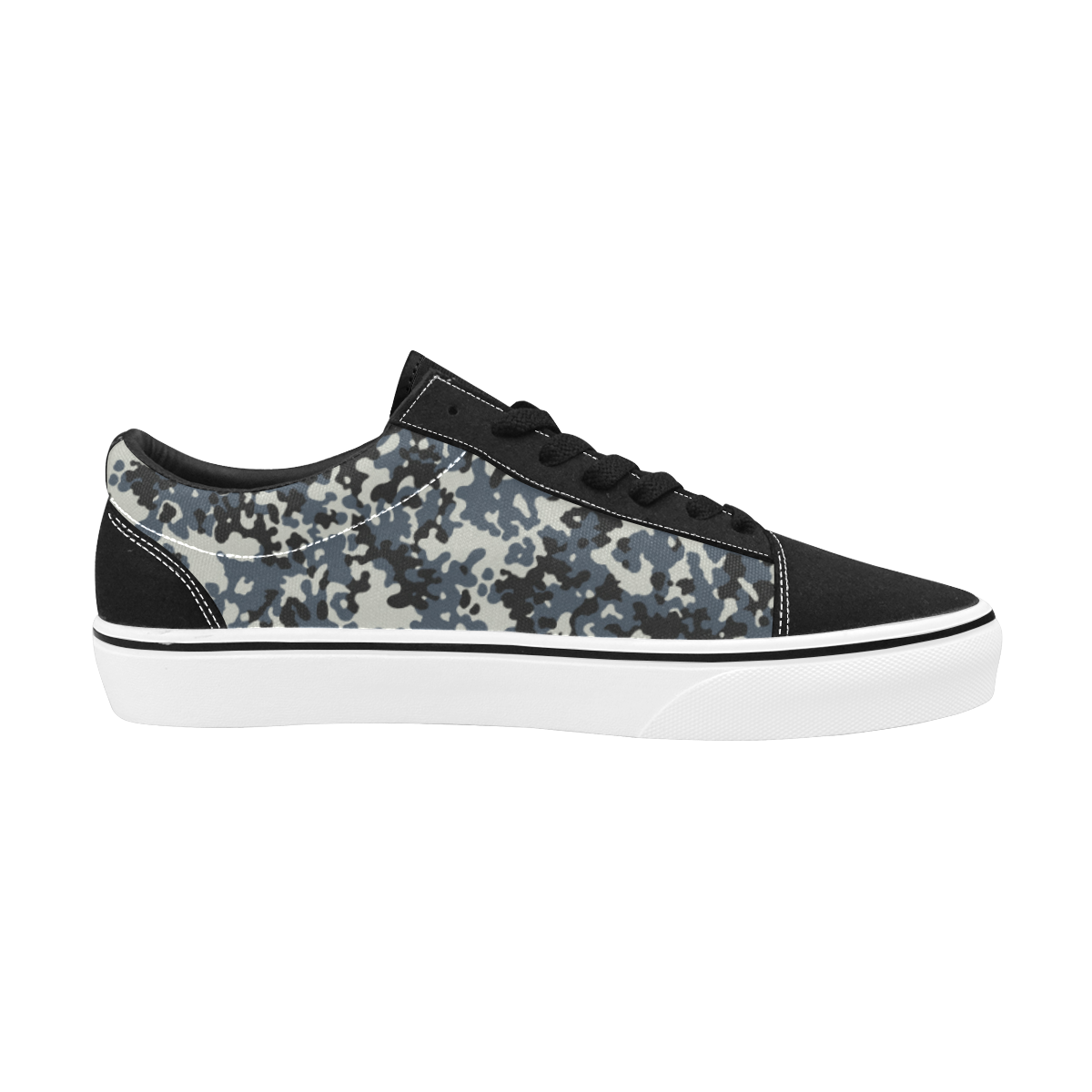Urban City Black/Gray Digital Camouflage Women's Low Top Skateboarding Shoes (Model E001-2)