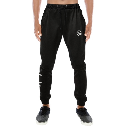 LaMonki Black Men's All Over Print Sweatpants (Model L11)