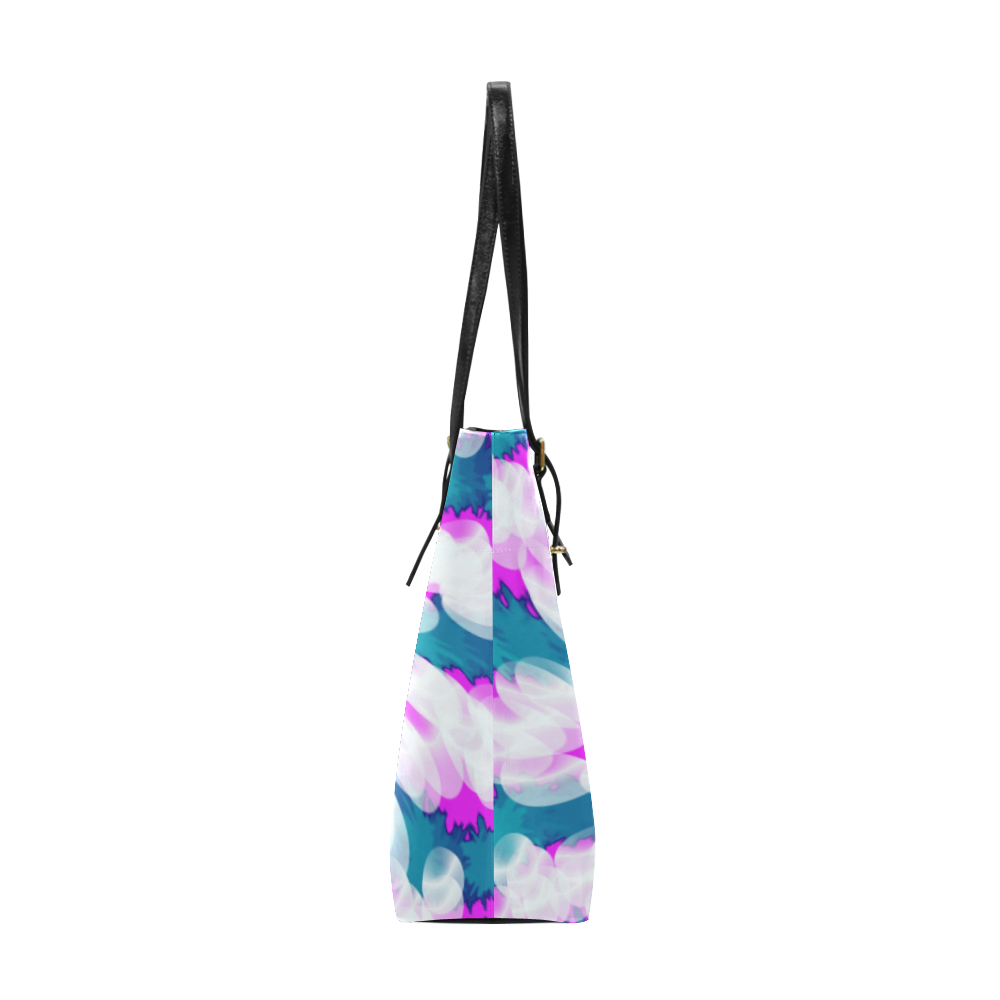 Turquoise Pink Tie Dye Swirl Abstract Euramerican Tote Bag/Small (Model 1655)