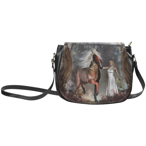 Fantasy horse with fairy Classic Saddle Bag/Large (Model 1648)