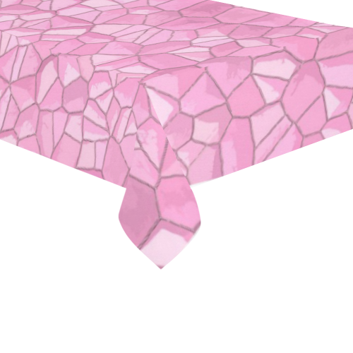 Pink Crystals Cotton Linen Tablecloth 60"x120"