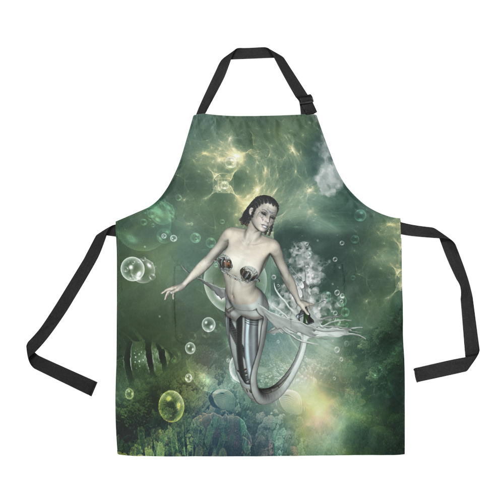 Awesome mermaid in the deep ocean All Over Print Apron