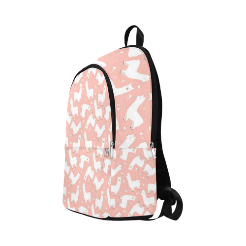 Pink Llama Pattern Fabric Backpack for Adult (Model 1659)