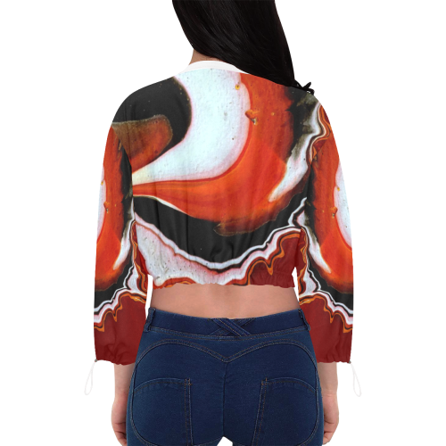 Fiery Flounce 1 Cropped Chiffon Jacket for Women (Model H30)