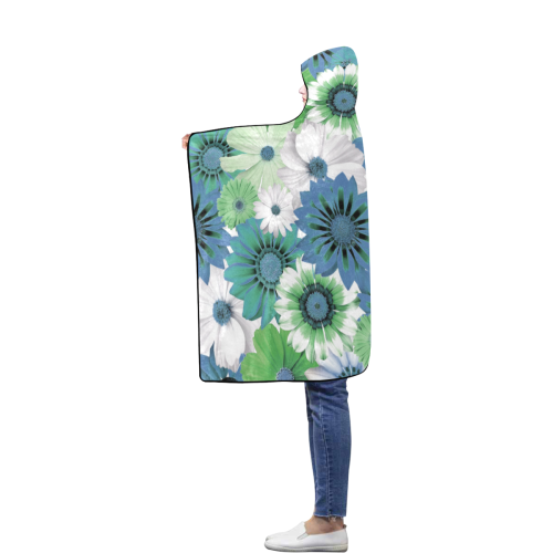 Spring Time Flowers 3 Flannel Hooded Blanket 40''x50''
