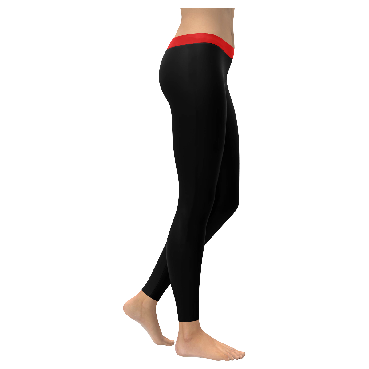 Japanese Sunset Women's Black & Red Sports & Yoga Women's Low Rise Leggings (Invisible Stitch) (Model L05)