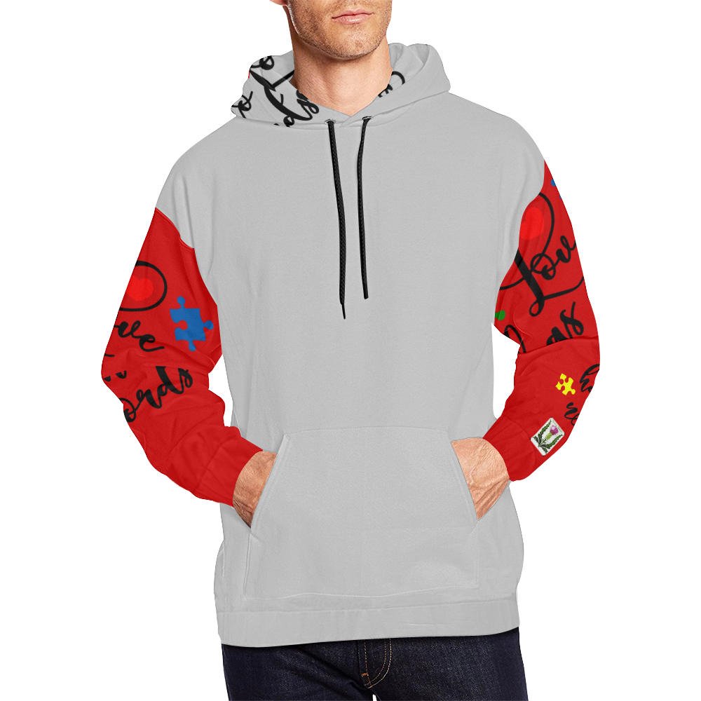 Fairlings Delight's Autism- Love has no words Men's Hoodie 53086Ff6 All Over Print Hoodie for Men (USA Size) (Model H13)