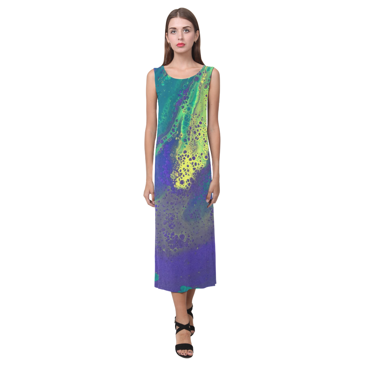 Love Mardi Gras Phaedra Sleeveless Open Fork Long Dress (Model D08)