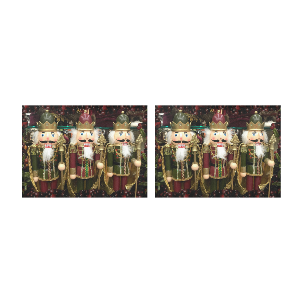 Golden Christmas Nutcrackers Placemat 14’’ x 19’’ (Two Pieces)
