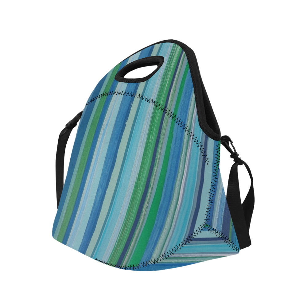 painted stripe Neoprene Lunch Bag/Large (Model 1669)
