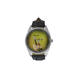 The flying giraffe Men's Casual Leather Strap Watch(Model 211)