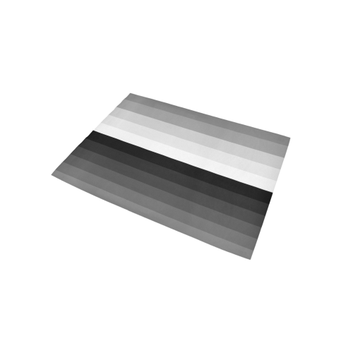 White, black, gray multicolored stripes Area Rug 5'x3'3''