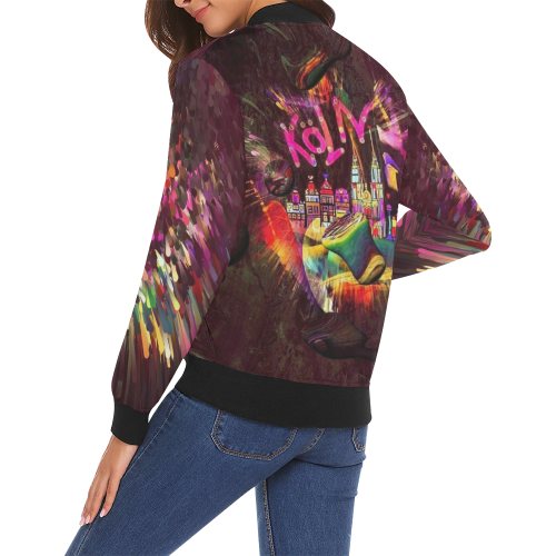 Cologne / Köln Popart by Nico Bielow All Over Print Bomber Jacket for Women (Model H19)
