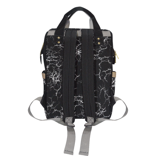 75 Black Grunge Multi-Function Diaper Backpack/Diaper Bag (Model 1688)