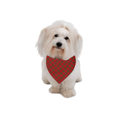 Red Tartan Plaid Pattern Pet Dog Bandana/Large Size