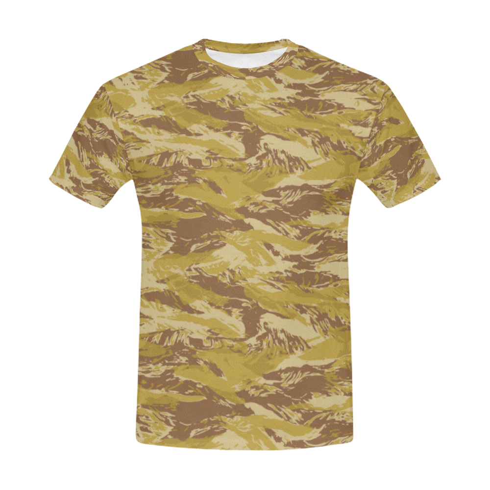 Rhodesian Tiger Stripes Arid Camouflage All Over Print T-Shirt for Men (USA Size) (Model T40)
