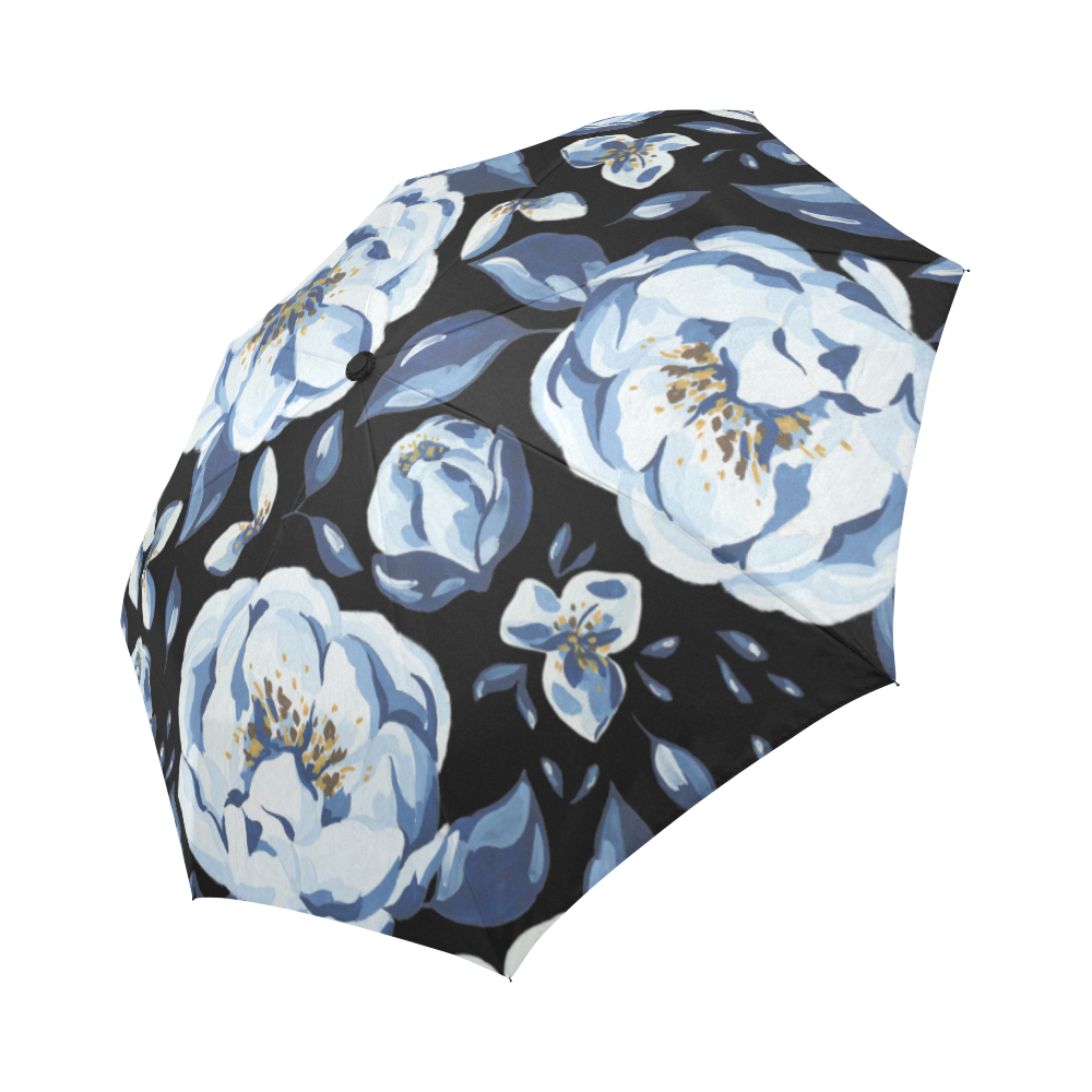 Blue Full Bloom Umbrella Auto-Foldable Umbrella (Model U04)