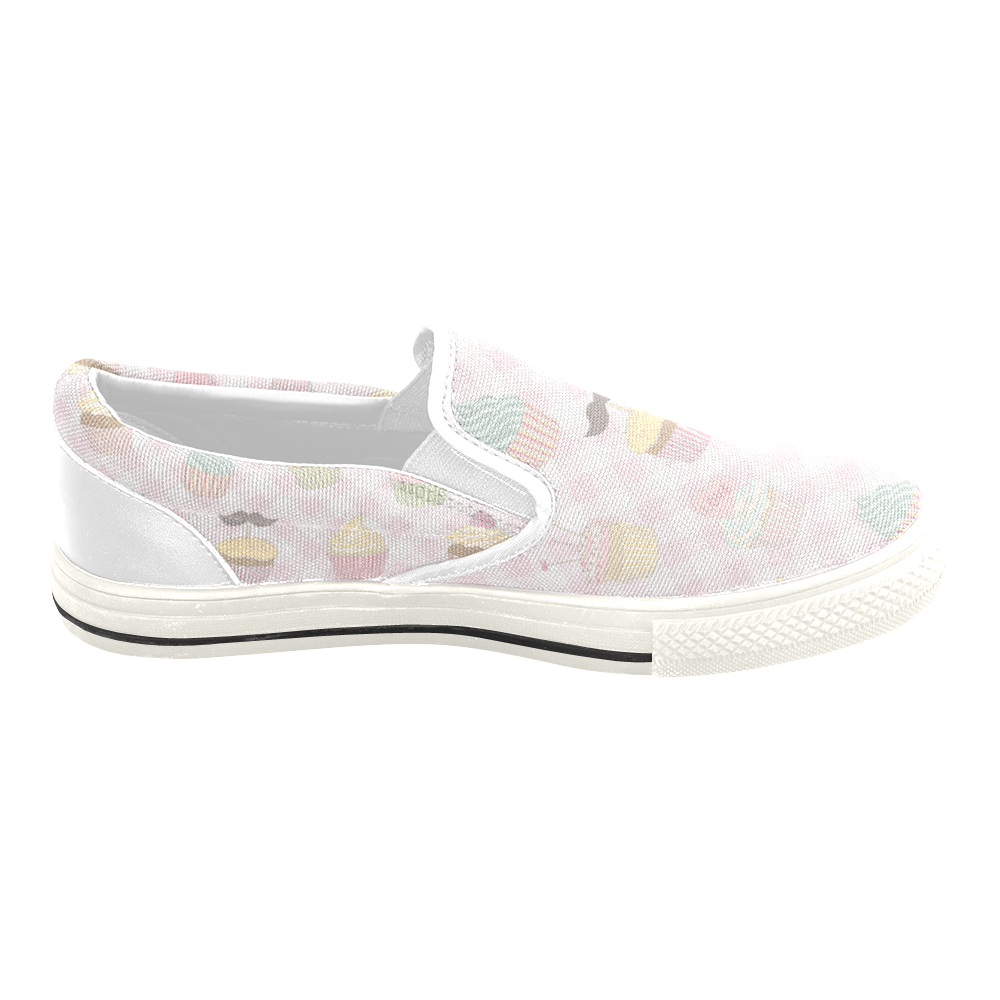 Cupcakes Women's Slip-on Canvas Shoes/Large Size (Model 019)