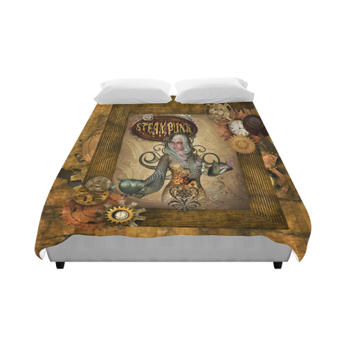 Steampunk lady with owl Duvet Cover 86"x70" ( All-over-print)