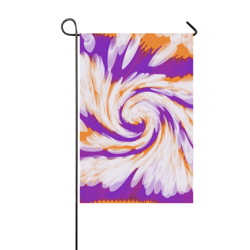 Purple Orange Tie Dye Swirl Abstract Garden Flag 12‘’x18‘’（Without Flagpole）
